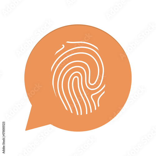 Orangene Sprechblase rund - Fingerabdruck - Identifikation