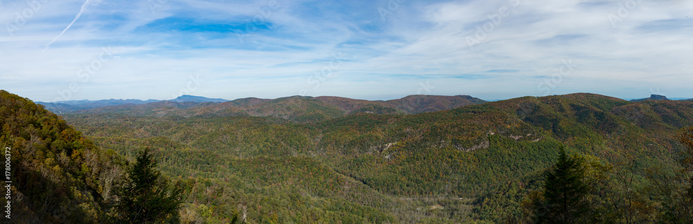 pano of mountains and trees