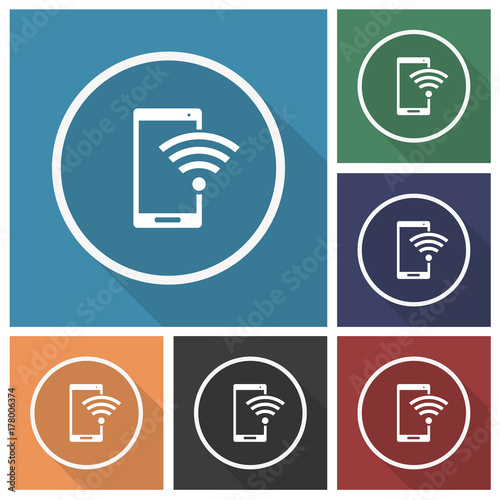 Button - Set - Schatten - Smartphone Wifi