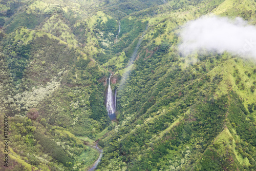 Jurassic falls on Kauai, Hawaii