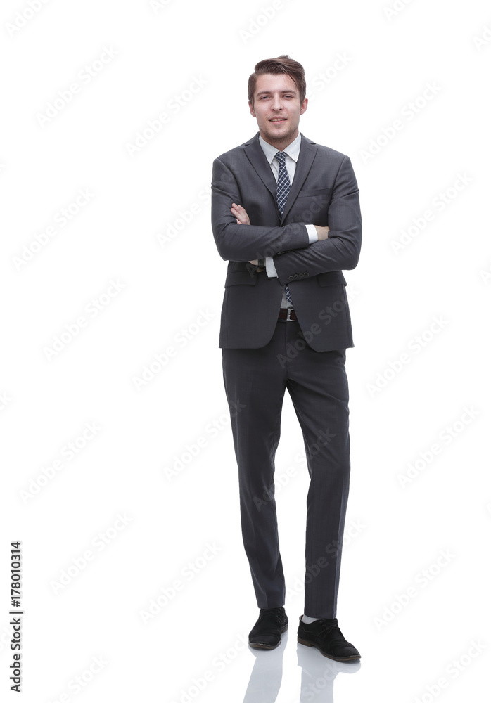 in full growth.confident businessman. in full growth.confident businessman.