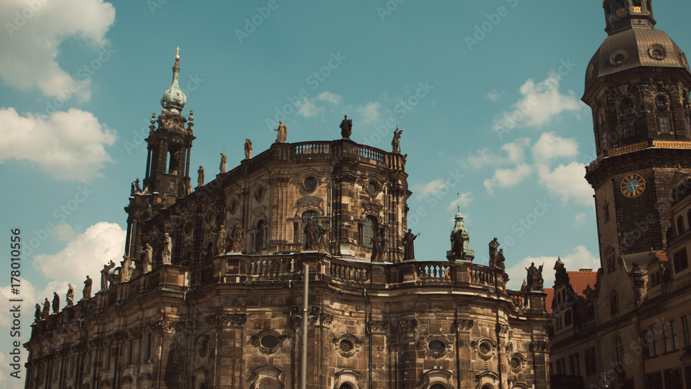 Royal catholic cathedral in Dresden - beautiful baroque building built next to the castle. Royal catholic cathedral in Dresden - beautiful baroque building built next to the castle.