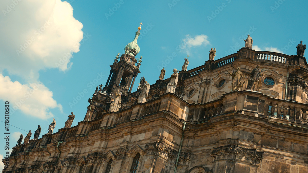 Royal catholic cathedral in Dresden - beautiful baroque building built next to the castle.
