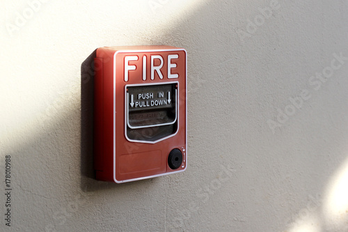 red fire alarm box