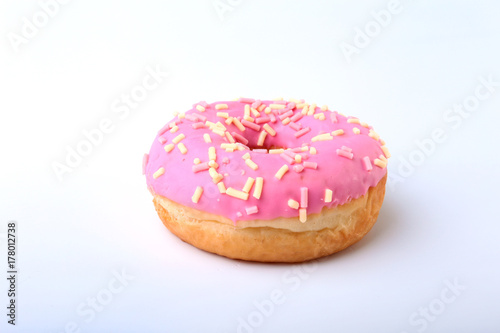 Homemade Traditional polish sweets doughnuts isolated on white background.