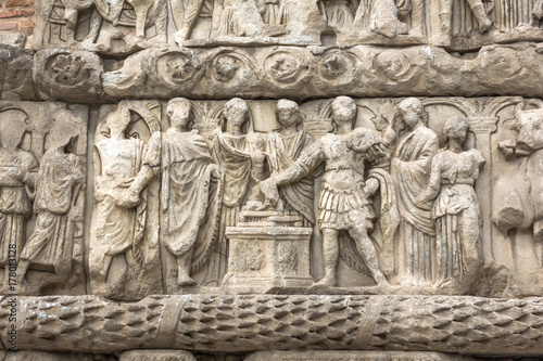 Roman Arch of Galerius in the center of city of Thessaloniki, Central Macedonia, Greece photo