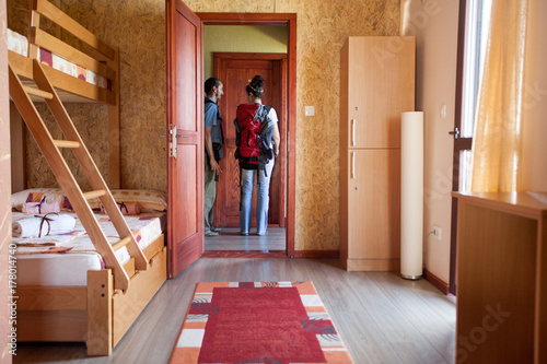 Arriving in a hostel room