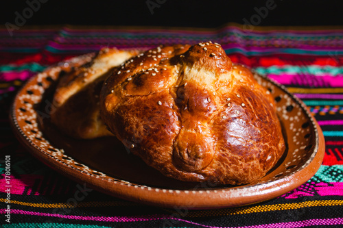 pan de muerto hojaldra ofrendas mexico city photo