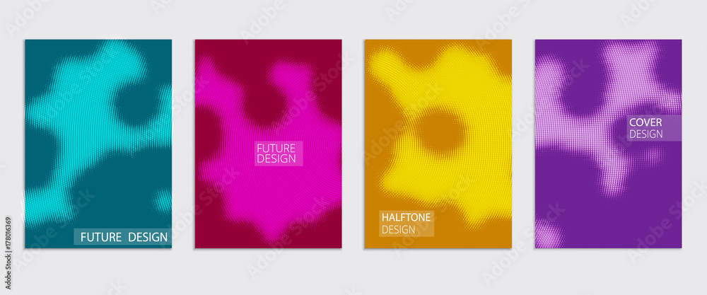 Minimal Vector covers design. Cool halftone gradients. Future Poster template backgrounds.