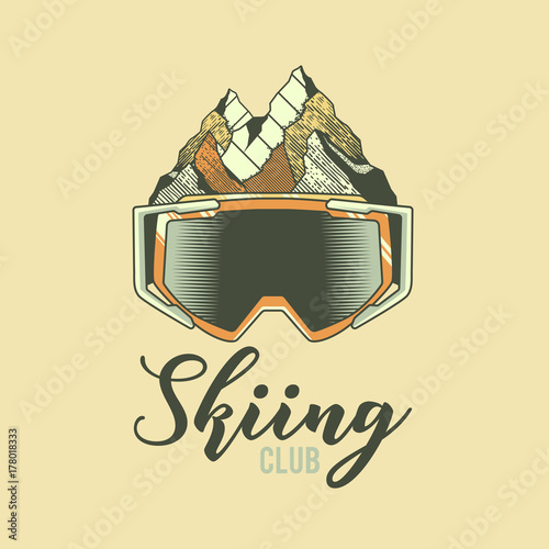 Snowboarding logo and label template