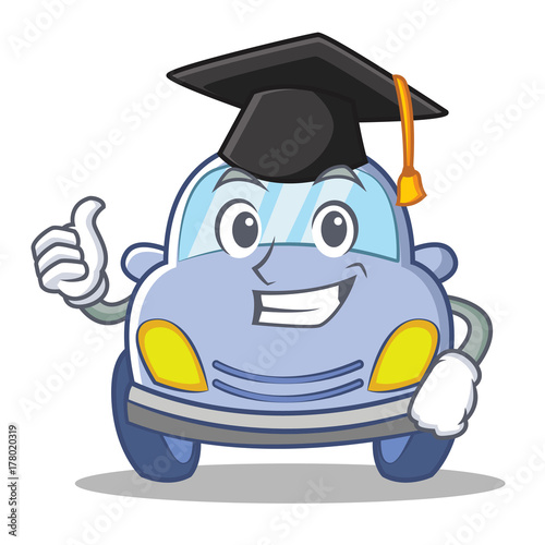 Graduation cute car character cartoon