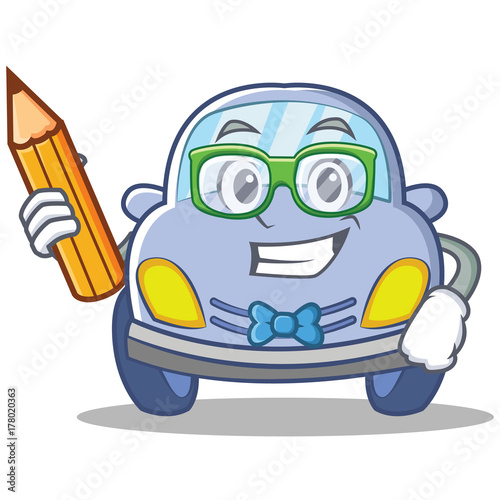 Student cute car character cartoon