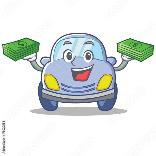 With money cute car character cartoon