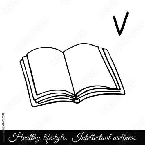Outline book vector icon