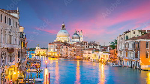 Grand Canal in Venice, Italy with Santa Maria della Salute Basilica © f11photo