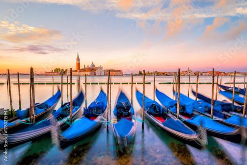 Gondolas with San Giorgio di Maggiore church in Venice © f11photo