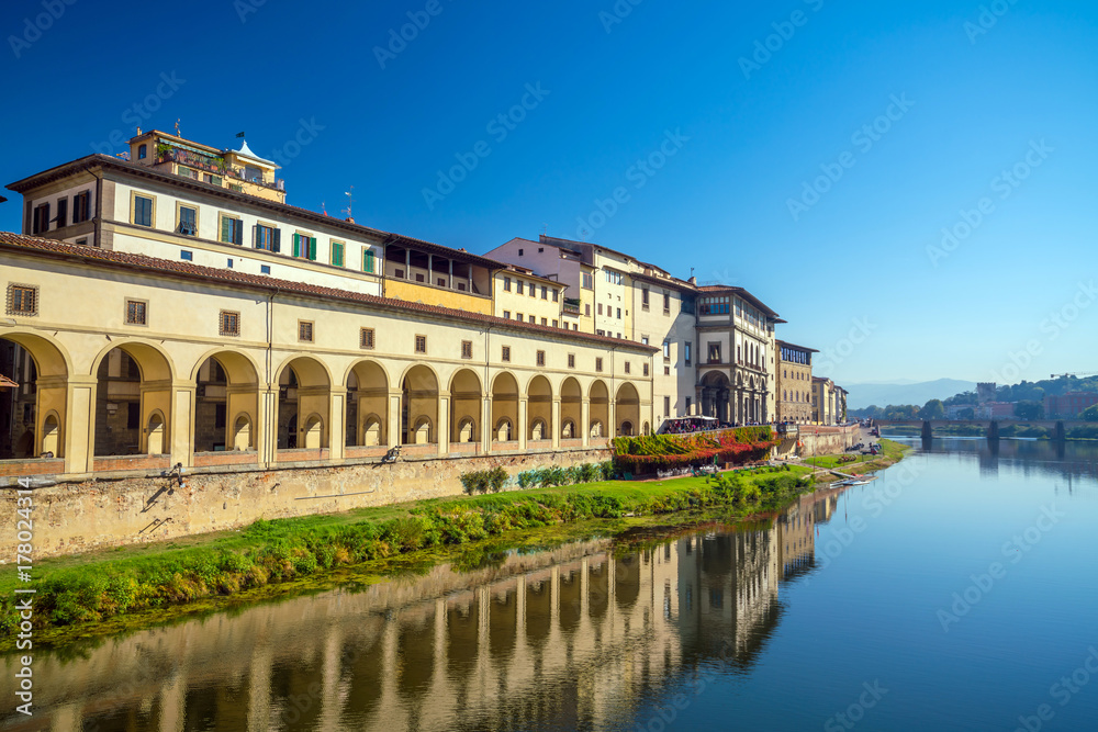 Florence city and the Arno River in Tuscany