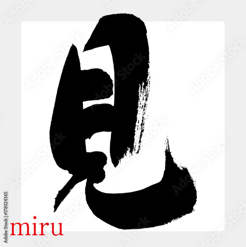 見・見る（筆文字・手書き）