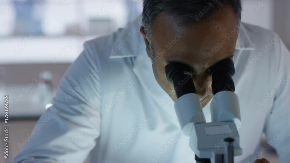 Medical researchers working in the lab analyzing samples and discussing Medical researchers working in the lab analyzing samples and discussing