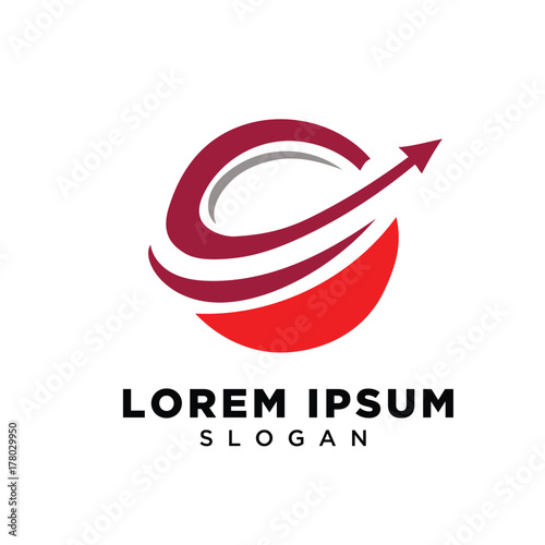 Globe arrow up logo