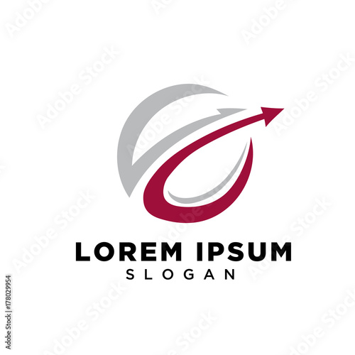 Globe arrow up logo