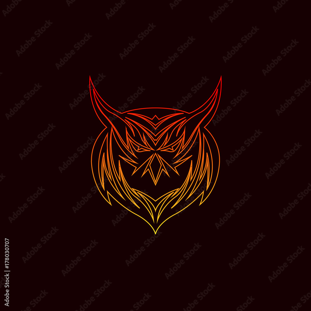 Owl Line Art Logo Design, Sport, Team Owl Line Art Logo Design, Sport, Team