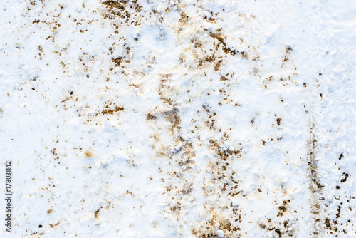 Winter texture of snow and sand, background