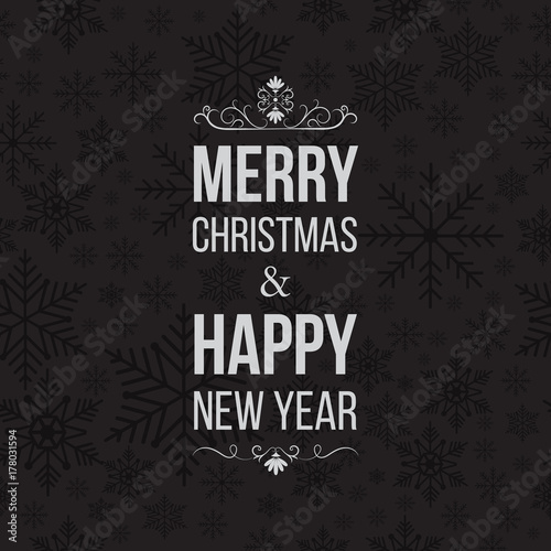 Christmas And New Year Typographical Background