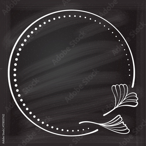 Vector fancy frame on the chalkboard.