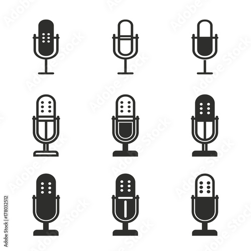 Microphone icon set.