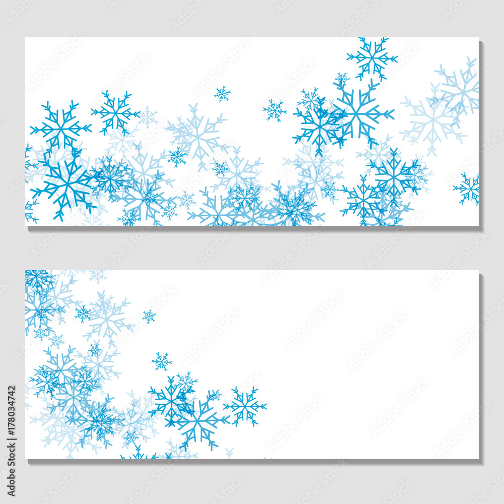 Template for discount card, coupon, corporate certificate, ticket, gift voucher. Blue christmas background with snowflakes . Vector. Abstract snow for Happy New Year. Template for discount card, coupon, corporate certificate, ticket, gift voucher. Blue christmas background with snowflakes . Vector. Abstract snow for Happy New Year.