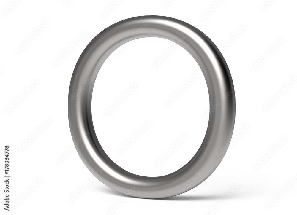 3D render metallic alphabet O 3D render metallic alphabet O