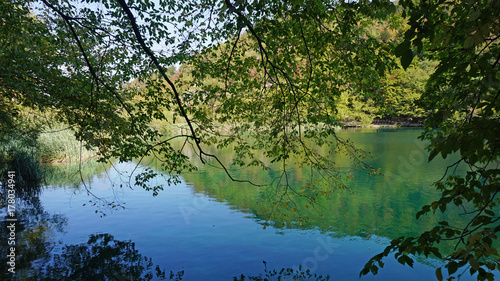 amazing landscape at the plitvice lakes in croatia