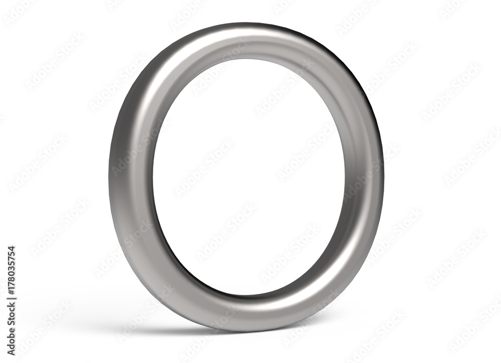 3D render metallic alphabet O 3D render metallic alphabet O