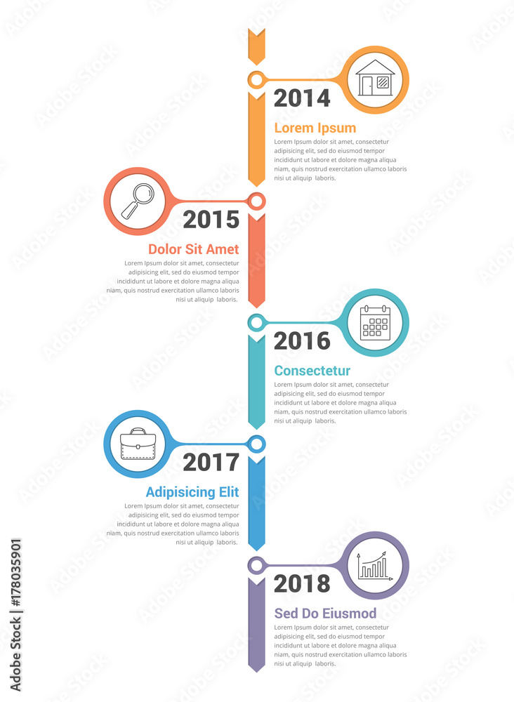 Vertical Timeline Infographics