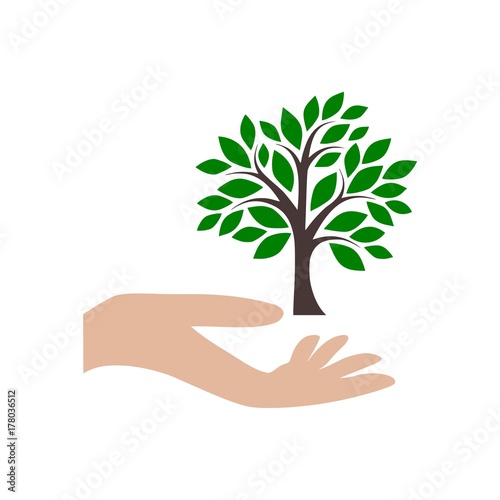 Hand with a tree symbol, Tree in hand