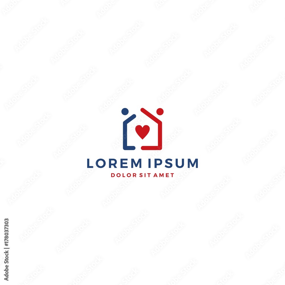 home house love people care logo vector icon template home house love people care logo vector icon template