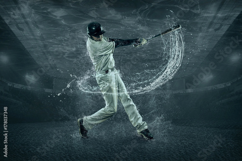 Obraz na płótnie Baseball players in action under water