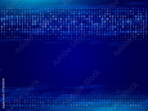 Hi tech digital technology on a grey background. Abstract binary computer code. Futuristic vector illustration.