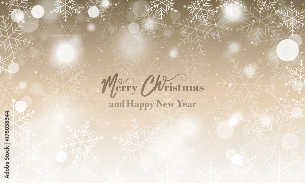 Merry Christmas and Happy New Year wishes. Blurred vector background with snowflakes and glowing elements. Merry Christmas and Happy New Year wishes. Blurred vector background with snowflakes and glowing elements.