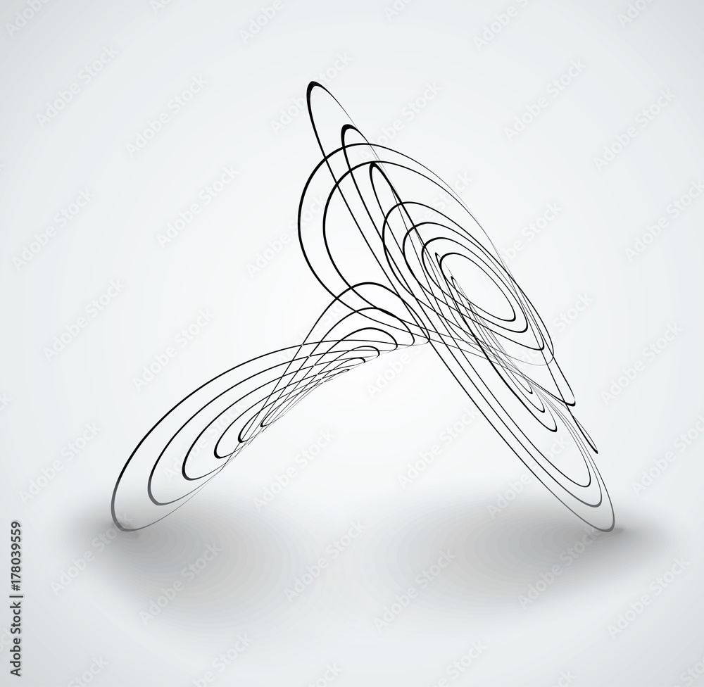 Fototapeta premium Abstract circle shape symbol. Black, monochrome label.