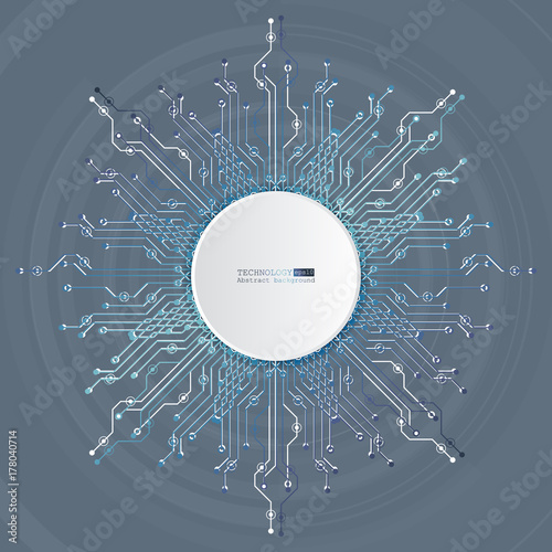 Vector circuit board illustration. Abstract technology