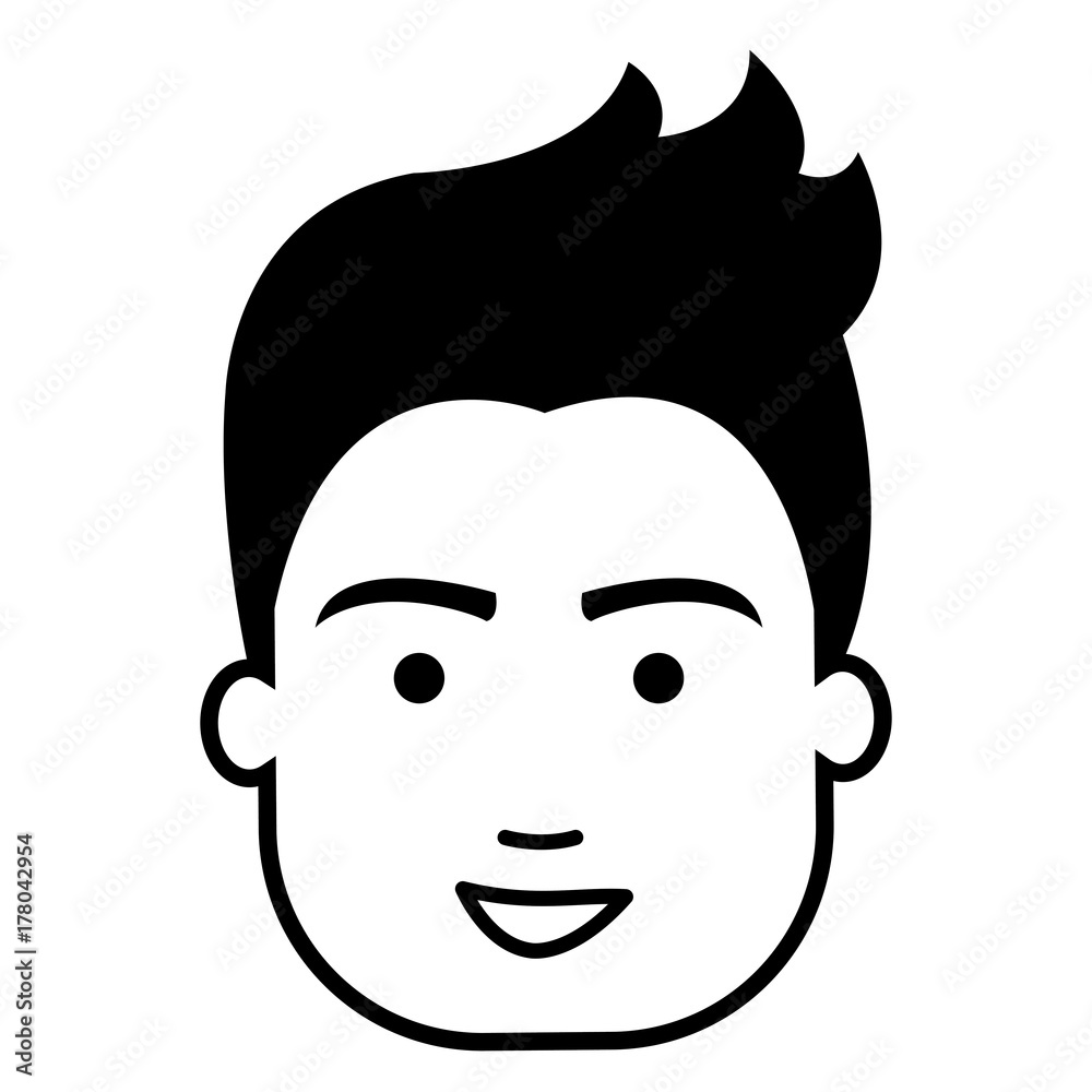 young man head avatar character young man head avatar character