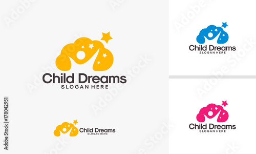 Cloud Dreams logo designs, Online Learning logo designs vector