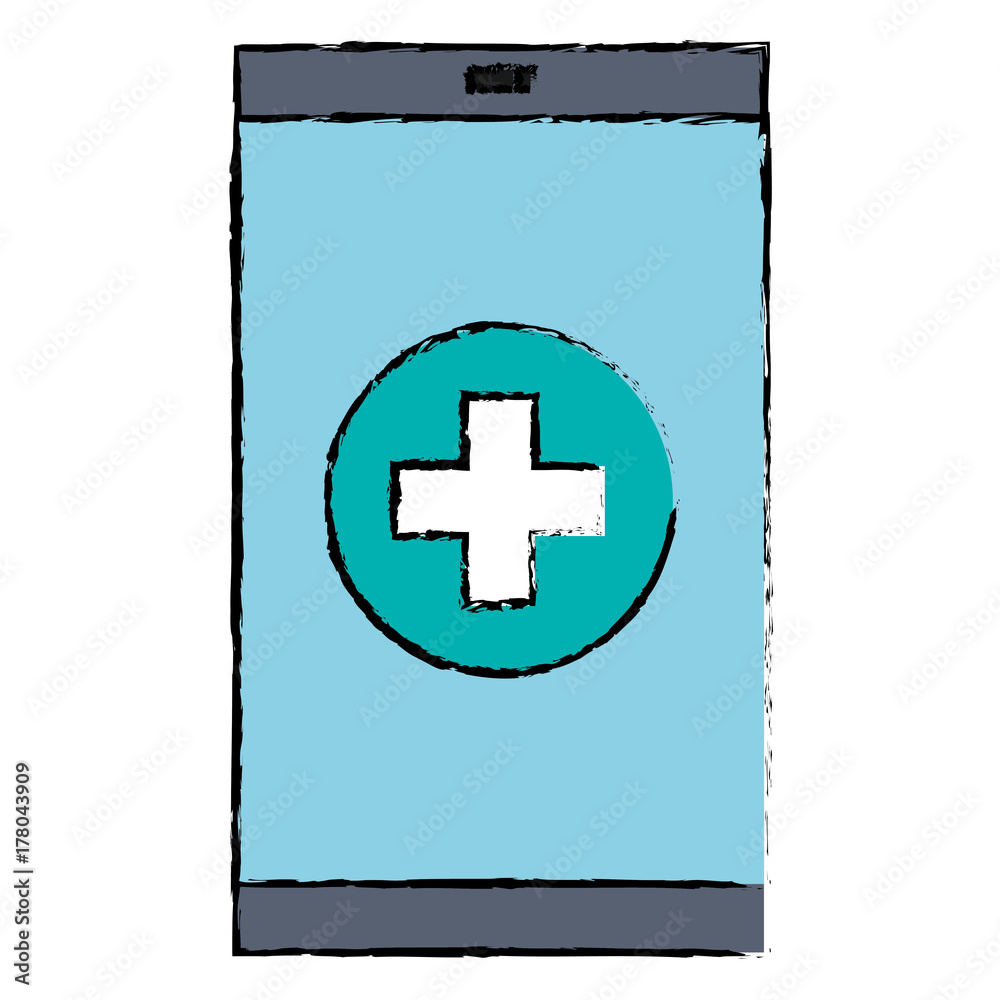 Fototapeta premium smartphone device with medical app