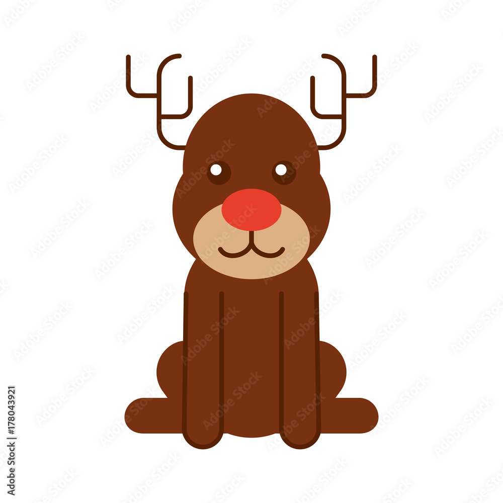 Fototapeta premium christmas reindeer animal horned funny