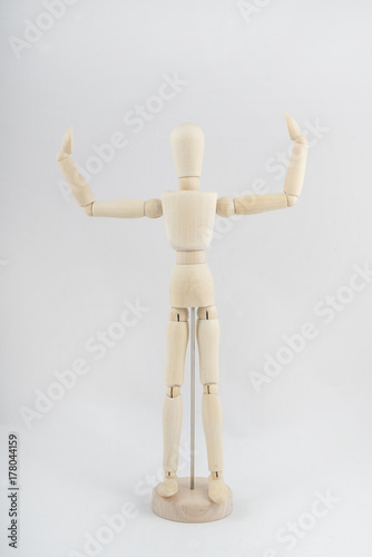 dummy with raised hands