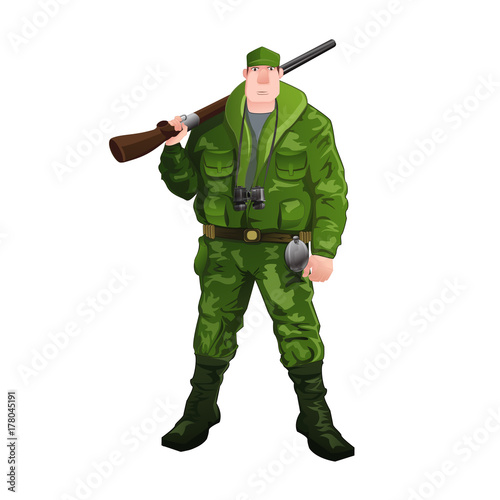 Hunter isolated on white