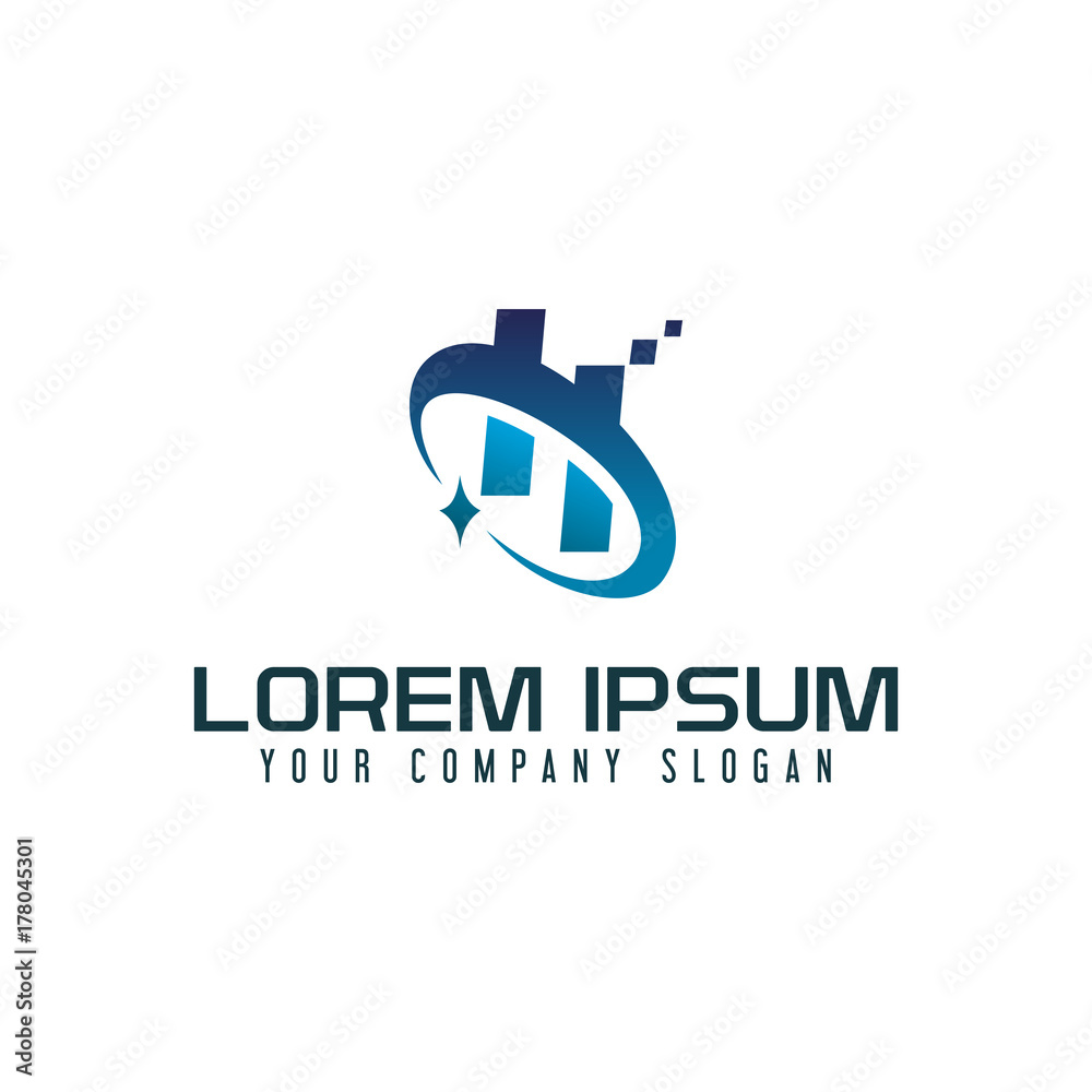 Letter H technology logo design concept template Letter H technology logo design concept template