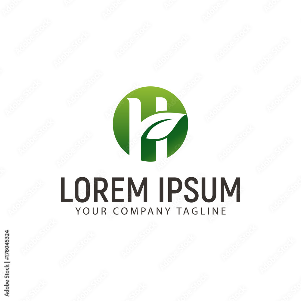 Letter H nature logo design concept template Letter H nature logo design concept template
